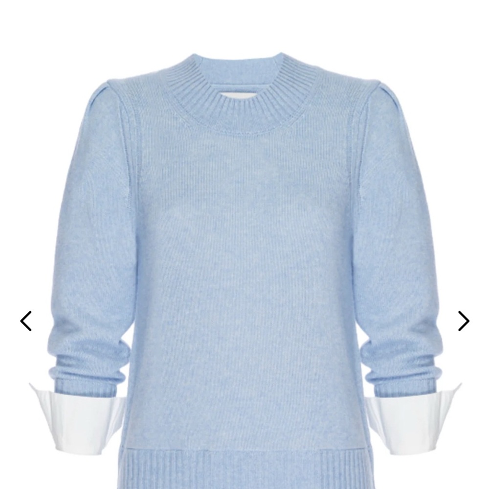 Brochu Walker Eton Layer Sweater - Skye Blue Melange, Cashmere/Wool, Size S